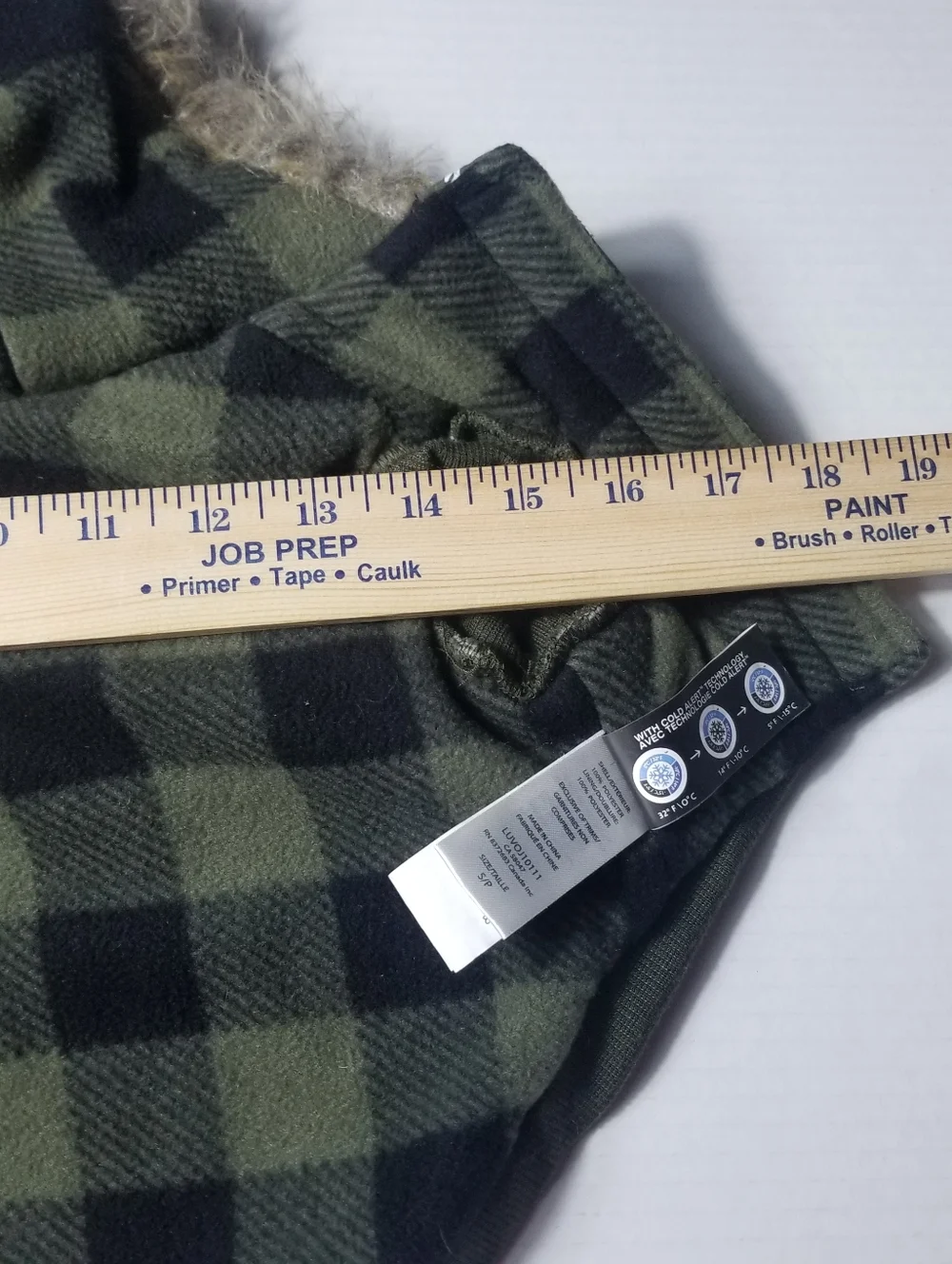 LUVGEAR DOG QUILTED OLIVE COAT WITH FAUX FUR HOOD SIZE SMALL